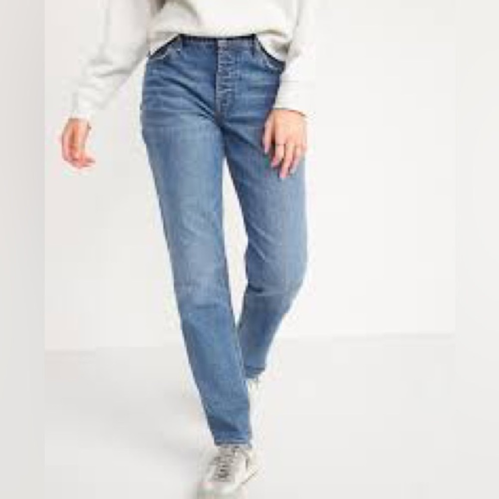 OLD NAVY - High-Waisted Button-Fly Slouchy Straight Jeans Sz 12 / 31